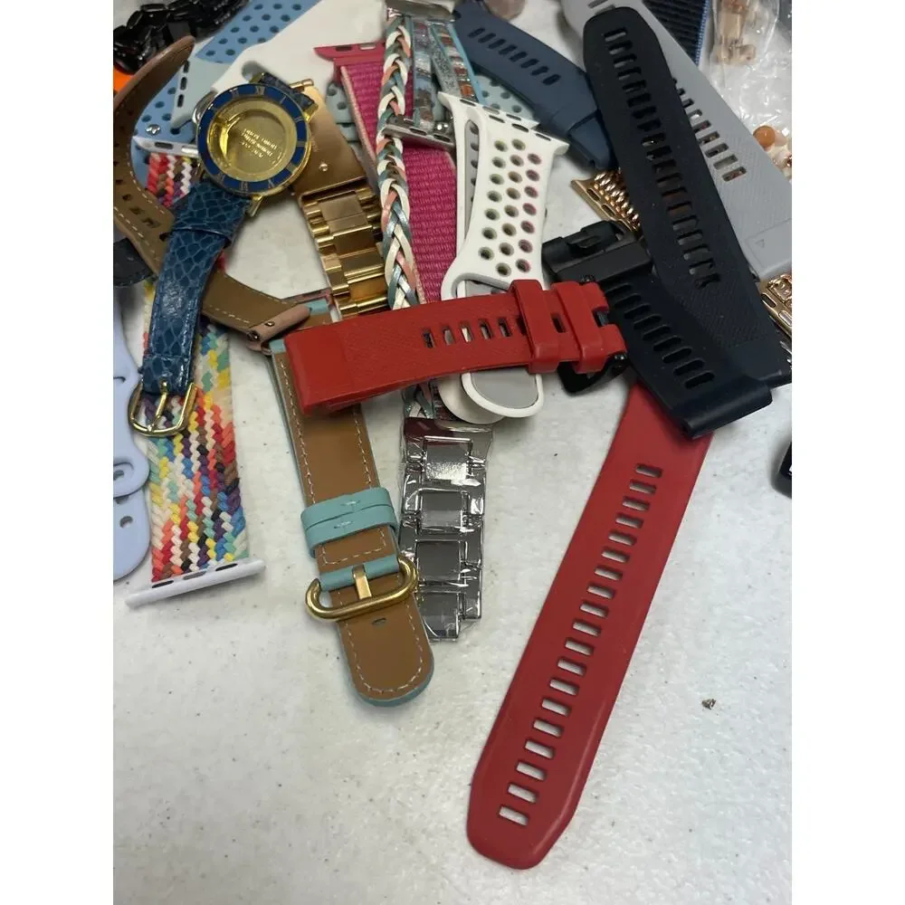 Lot Of Watch Bands Mixed Leather & Rubber Apple Watch Garmin Mixed Styles